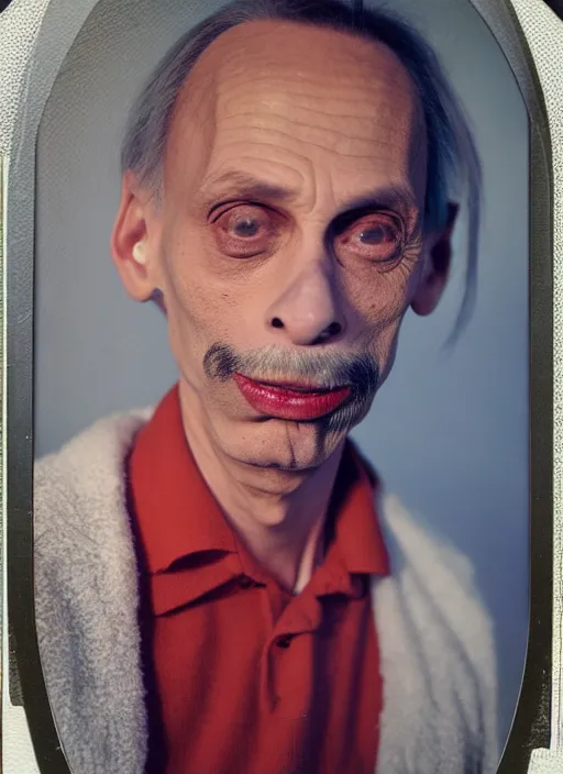 Prompt: detailed color analog medium format photo made by john waters, polaroid closeup photo of person in trailerpark, rim light, shot at night with studio lights, high production value, intricate details, 8 k resolution, hyperrealistic, hdr, photorealistic, high definition, tehnicolor, award - winning photography, masterpiece, amazing colors,