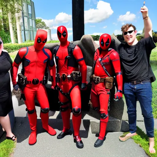 Prompt: dreamsmp hanging with deadpool, photography,