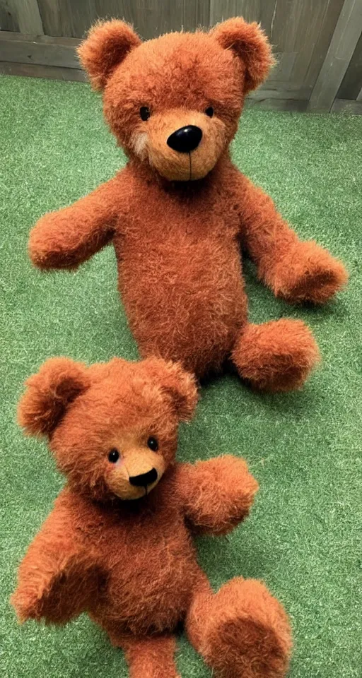 Prompt: a teddy bear with very very long legs