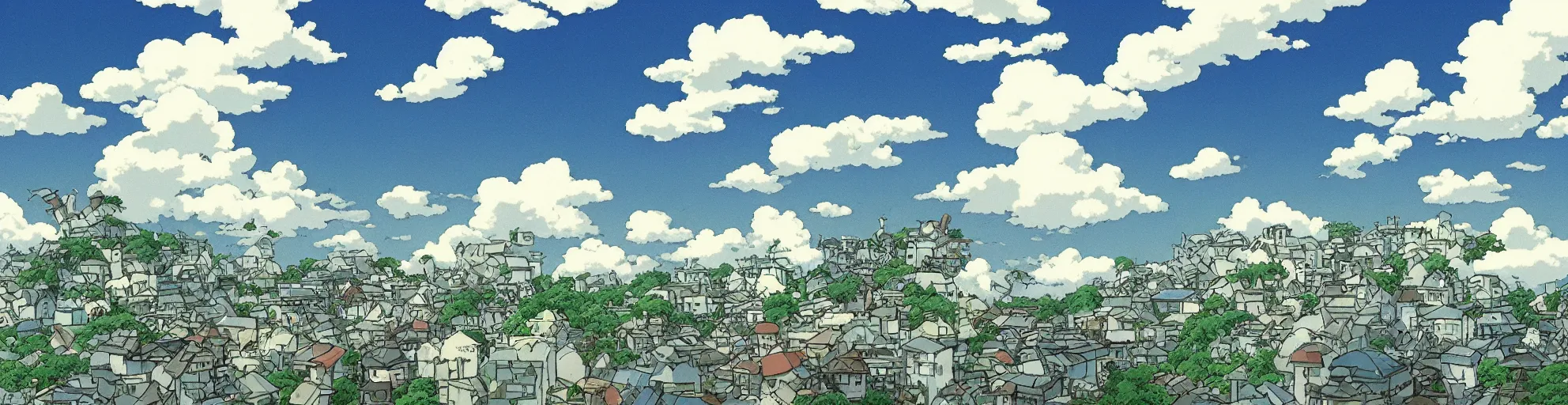 Image similar to A cloudy sky, by Studio Ghibli