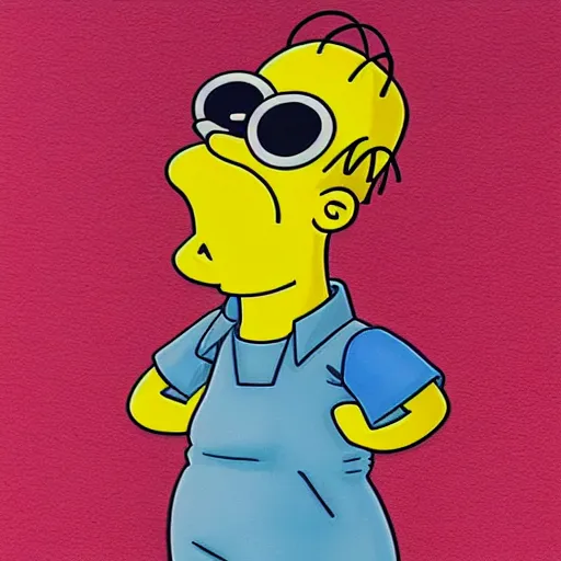 Image similar to full view of homer simpson from serial experiments lain, style of yoshii chie and hikari shimoda and martine johanna, highly detailed