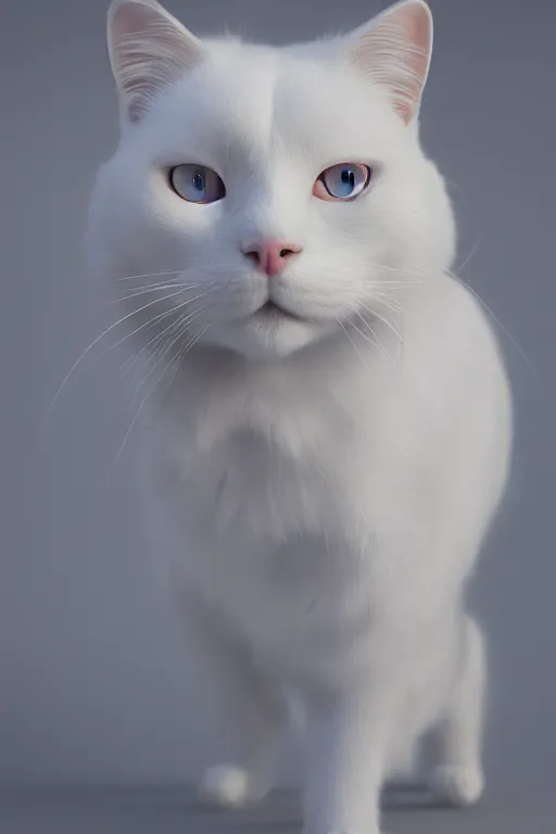 Image similar to a white cat wearing a formal overcoat, hyperrealistic, concept art, octane render, unreal engine 5, trending on DeviantArt, highly detailed, high quality, 8K, soft lighting, cute, studio background, studio lighting, realistic face, trending on Artstation, elegant clothes, profile picture