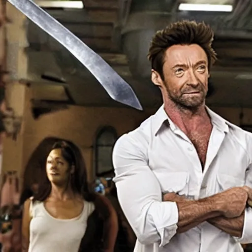 Image similar to Hugh Jackman stars in the action road-trip comedy, Wolverine Ate My Homework.