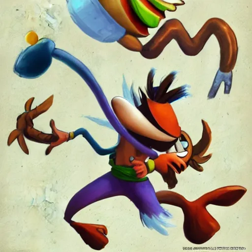 Prompt: rayman character, concept art