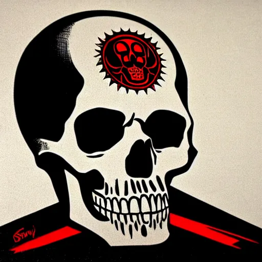 Prompt: skull, realistic. by shepard fairey