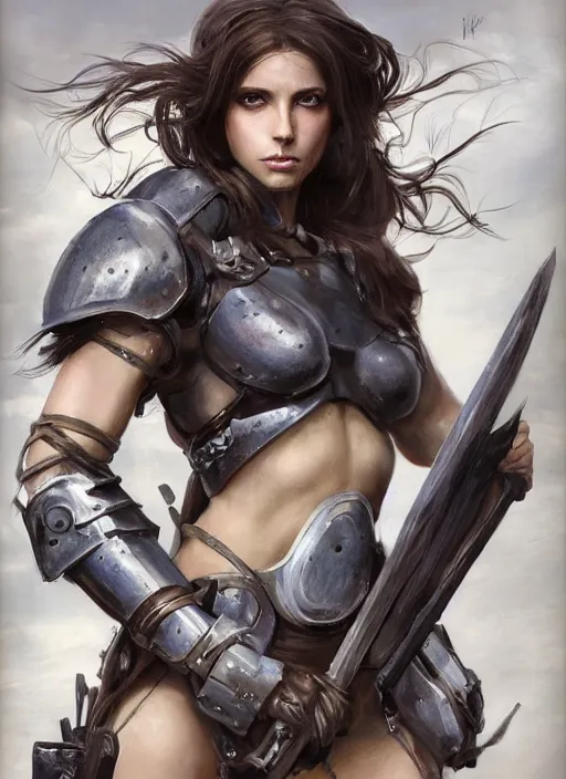 Image similar to a professionally painted portrait of an attractive young girl, partially clothed in battle armor, olive skin, long dark hair, beautiful bone structure, symmetrical facial features, intricate, elegant, heroic pose, digital painting, concept art, smooth, sharp focus, finely detailed, beautifully framed, from Metal Gear, in the style of Artgerm and Greg Rutkowski and William-Adolphe Bouguerea