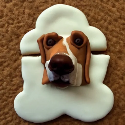 Image similar to a dog made of cookies
