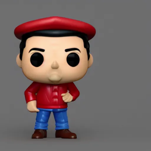 Image similar to 3 d render of funko pop figurine of hugo chavez. realistic. photo. photorealistic. detailed. high quality. high resolution. lossless quality. lossless. 8 k. hdr. 4 k. 8 k resolution. 1 6 k resolution