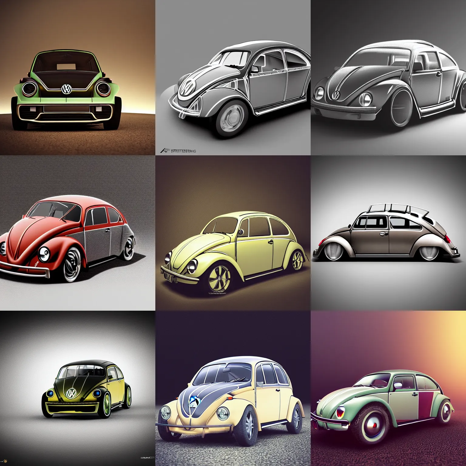 Prompt: a transparent volkswagen bug, studio lighting, professional photography, trending on artstation