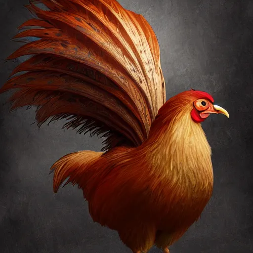 Image similar to fantasy half chicken half human, high detail, fantasy art, concept art, 4 k, ultra detail, computer art