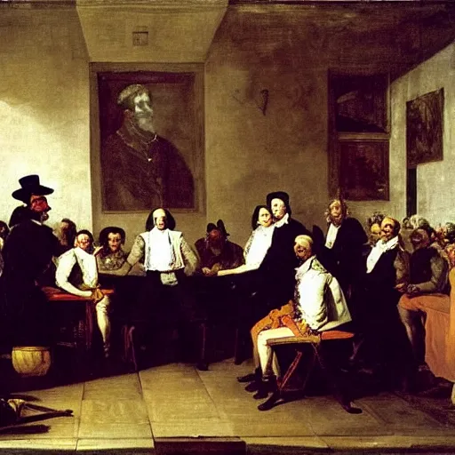 Prompt: The Anatomy Lesson of Dr. Nicolaes Tulp, by Francisco Goya and August Friedrich Schenck