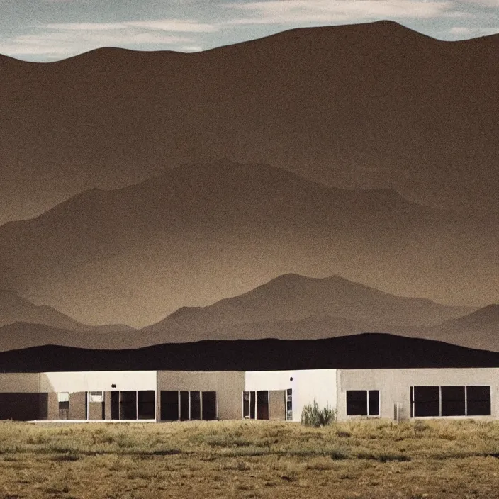 Image similar to a building in a serene landscape, breaking bad