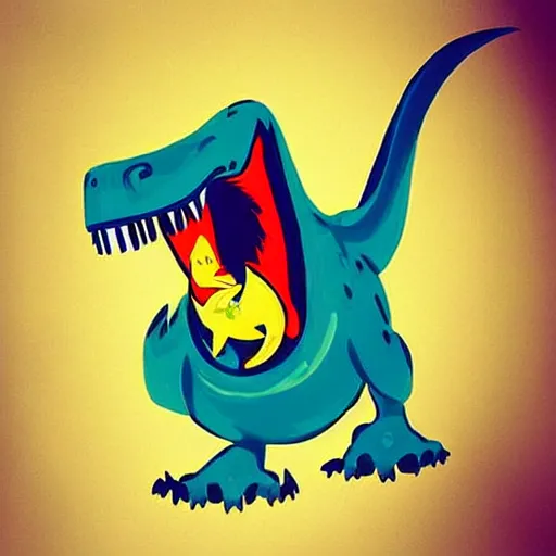 Image similar to “dinosaur crushing a can of redbull with its jaw”