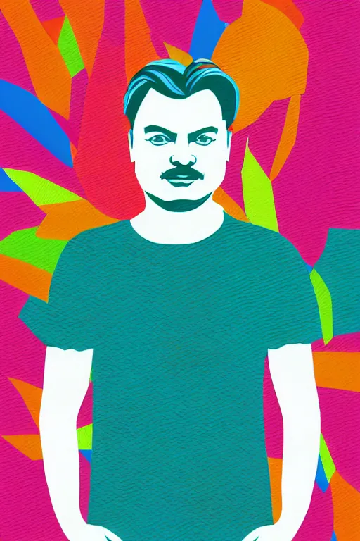 Prompt: minimalist boho style art of a colorful viktor orban, illustration, vector art