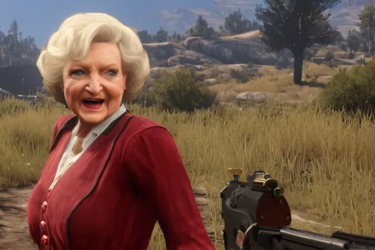 Prompt: betty white in red dead redemption 2