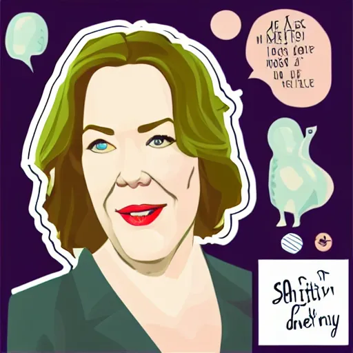 Image similar to schitts creek catherine o'hara as moira, sticker - art, svg vector, adobe - illustrator