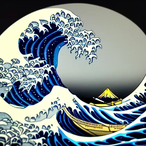 Image similar to A sculpture of The Great Wave off Kanagawa