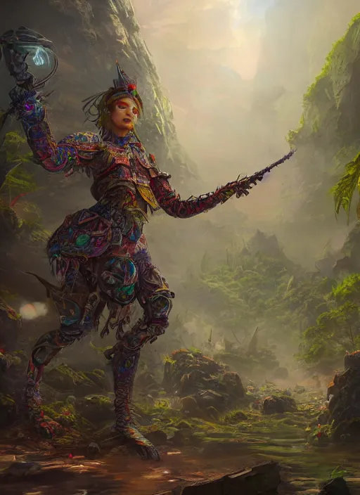 Image similar to detailed full body concept art illustration colorful oil painting of a fantasy world in full intricate design, ultra detailed, digital art, octane render, 4K, dystopian, micro details, hyper realistic