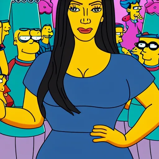 Image similar to kim kardashian in the simpsons super high quality 4k HD