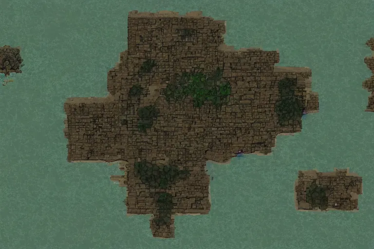 Prompt: screenshot from a 2 0 2 0 custom mapset for doom with an underwater ruin theme and an olive green palette