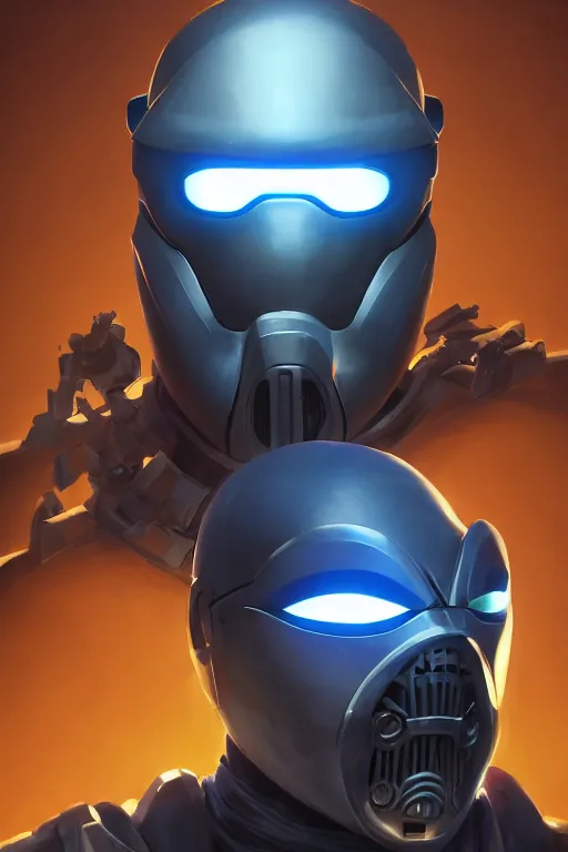 Image similar to epic mask helmet robot ninja portrait stylized as fornite style game design fanart by concept artist gervasio canda, behance hd by jesper ejsing, by rhads, makoto shinkai and lois van baarle, ilya kuvshinov, rossdraws global illumination radiating a glowing aura global illumination ray tracing hdr render in unreal engine 5