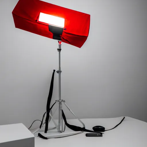 Image similar to an ultra high definition professional studio photograph, 5 0 mm f 1. 4 iso 1 0 0. the photo is set in a plain empty white studio room with a plain white plinth centrally located. the photo depicts an object on the plinth in the centre of the image. the object is a red cup. three point light.