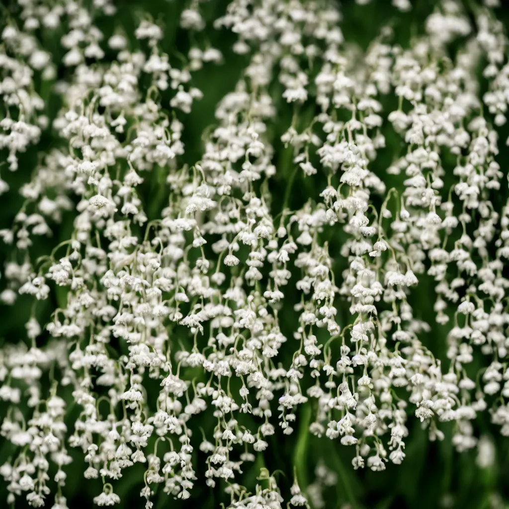 Image similar to photography of muguet in the morning sun, with bokeh