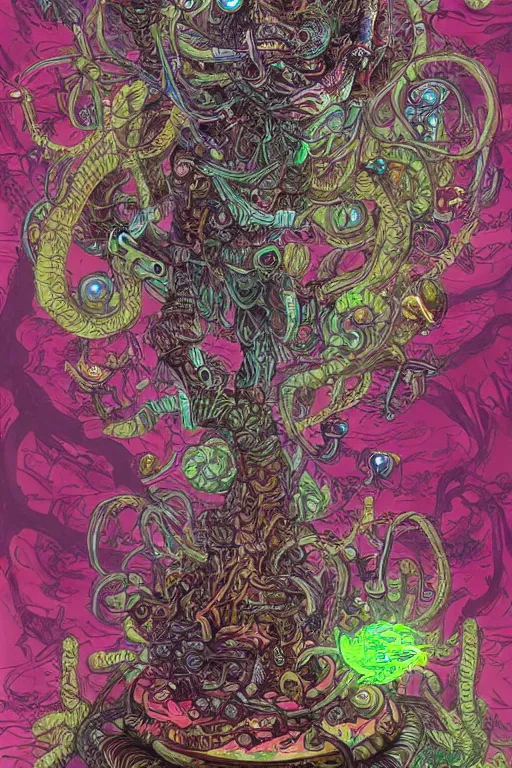 Image similar to creature sushi roots cactus elemental flush of force nature micro world fluo light deepdream a wild amazing steampunk baroque ancient alien creature, intricate detail, colorful digital painting that looks like it is from borderlands and by feng zhu and loish and laurie greasley, victo ngai, andreas rocha, john harris