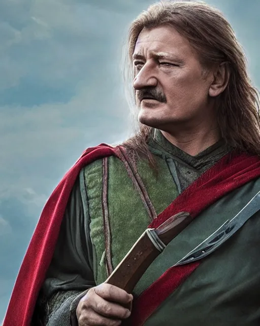 Image similar to Lukashenko in the role of Boromir, film still