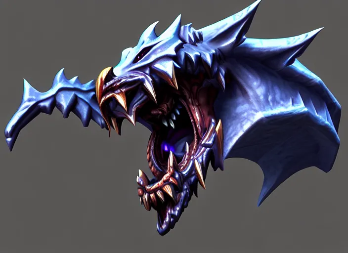 Image similar to raging oni bone dragon head, stylized stl, 3 d render, activision blizzard style, hearthstone style, darksiders art style