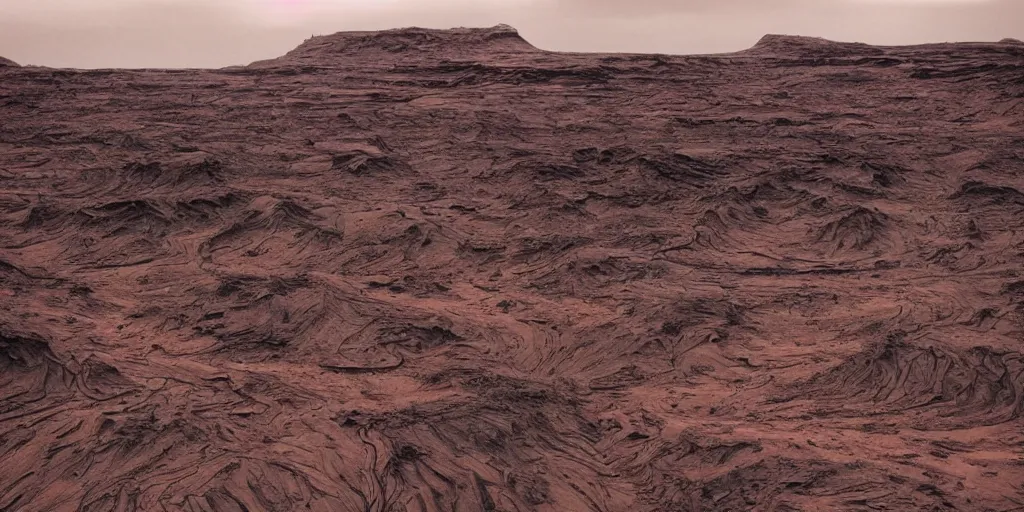 Image similar to Gorgeous landscape photo of an alien terrain on a unknown planet