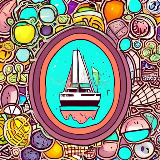 Prompt: Ship in a bottle, sticker, colorful, illustration, highly detailed, no jagged lines, vector art, smooth