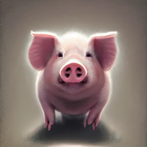 Prompt: realistic, full body portrait, cartoonish cute pig, by Jordan Grimmer and greg rutkowski, crisp lines and color,