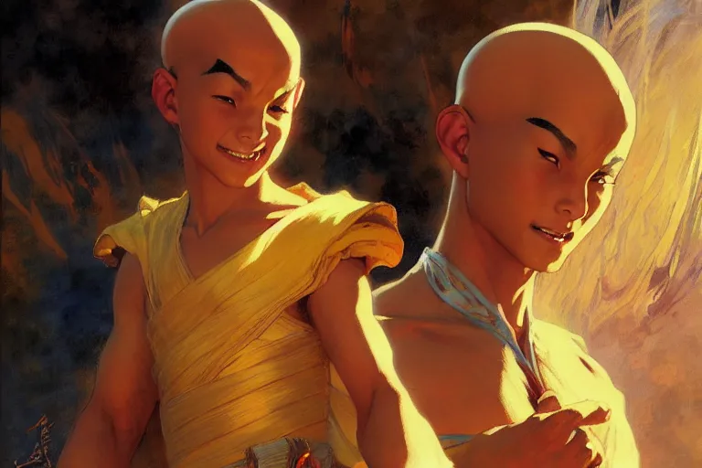 Prompt: atla, aang, sunny, painting by gaston bussiere, craig mullins, j. c. leyendecker