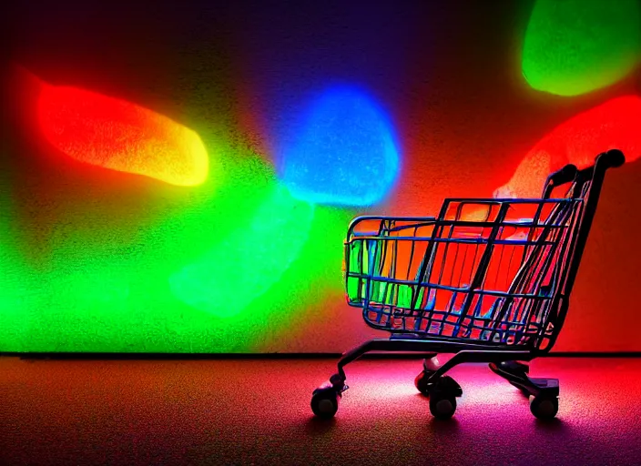 Prompt: gamer shopping cart, rgb neon lights, high resolution, high detail, 8 k