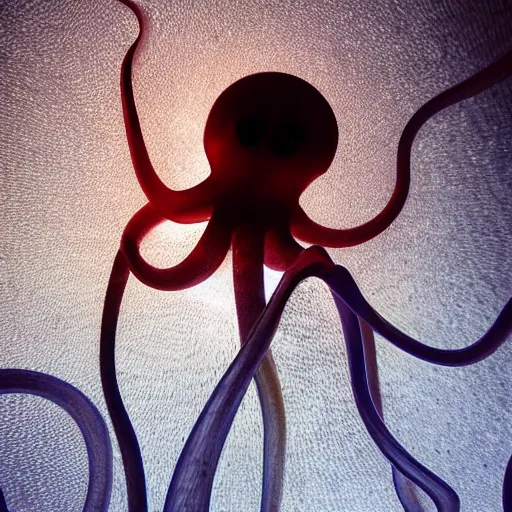 Prompt: a glass octopus, ambient light, beautiful photography