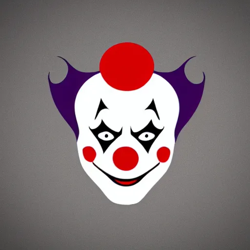 Image similar to scary clown mask logo, black background, interesting