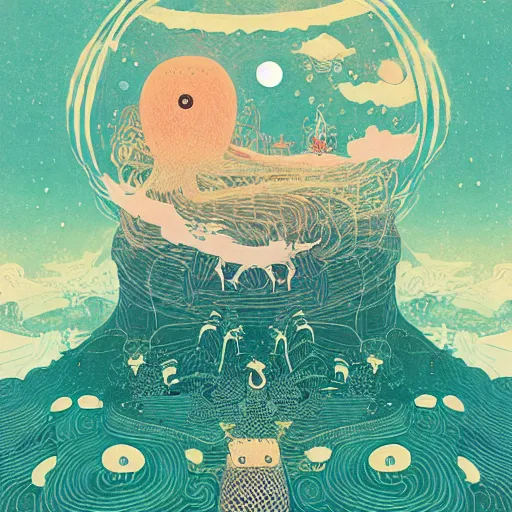 Image similar to dream monster by victo ngai
