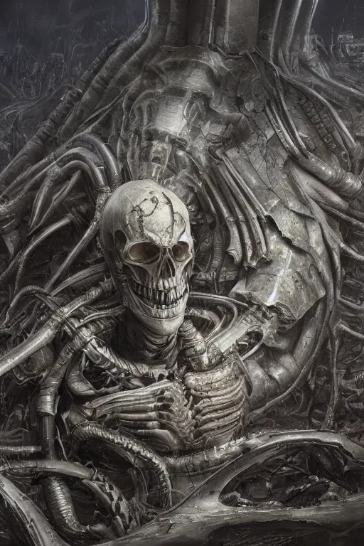 Image similar to the end of all things, concept art, digital painting, hyperrealistic 4 k giger, trending on artstation