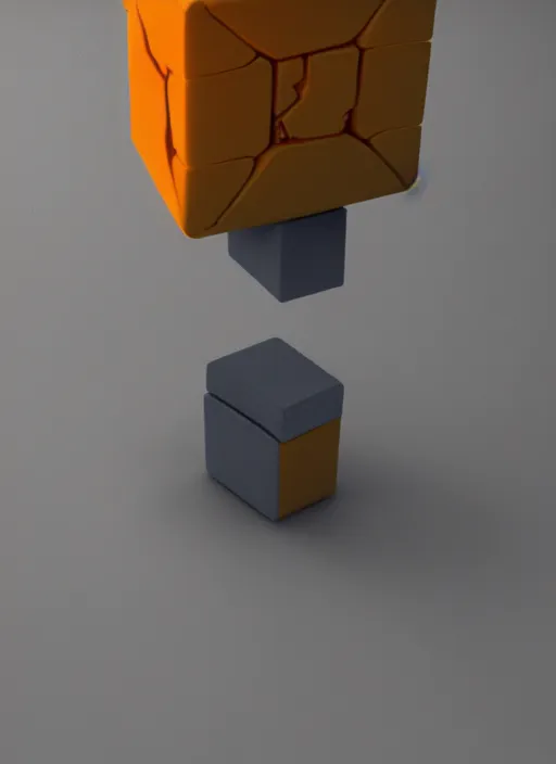 Image similar to A god with a Cube for a head. Octane render, artstation