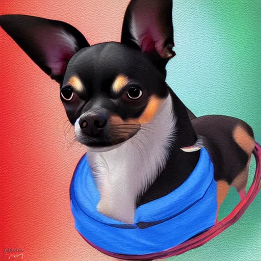 Image similar to giant chihuahua, digital art