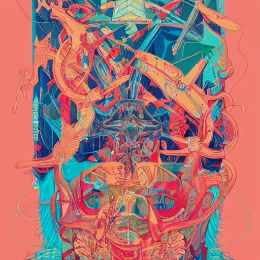 Image similar to album cover design in beautiful modern colors by james jean and jonathan zawada