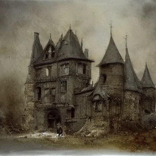 Image similar to Jean-Baptiste Monge !!!!!!!!!!!!!!!!!!!!!!!!!!!!!!!!!!!!!!!! painting (((((((Gothic revival castle gatehouse))))))) muted colors. by Jean-Baptiste Monge !!!!!!!!!!!!!!!!!!!!!!!!!!!!!!!!!!!!!!!! ((((((((((((((((((gauche sketch))))))))))))))))))