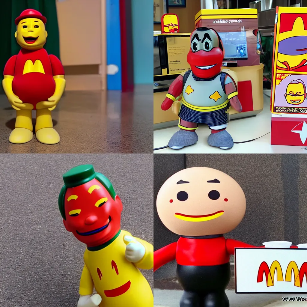 Prompt: wojak as mcdonald's toy