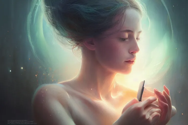 Image similar to breathe into euphoria, a girl reading a book, altered carbon, dreamy ethereal vibe, atmospheric, detailed intricate render, fibbonacci, detailed illustration, hd, 4 k, digital art, overdetailed art, surrealistic, by greg rutkowski, by loish, laura sava, slavic traditional trending on artstation, deviantart