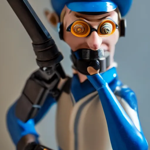 Image similar to close up of face of realistic tf 2 blue spy, 8 5 mm f / 1. 4