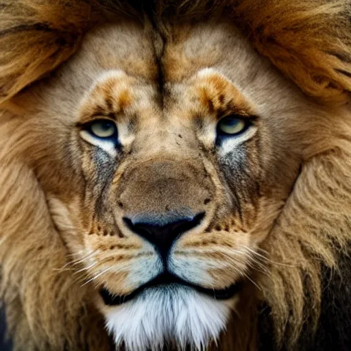 Image similar to a furry fuzzy ball with the face of a lion, 4 k