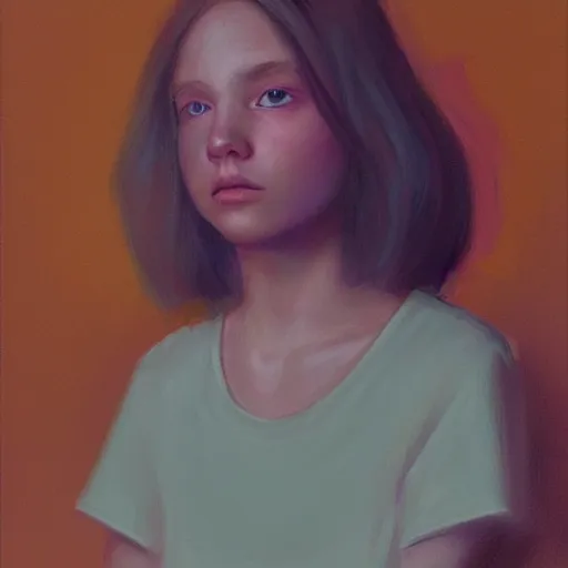 Image similar to color portrait of a girl, Greg rutkowski and JAmes Turrell