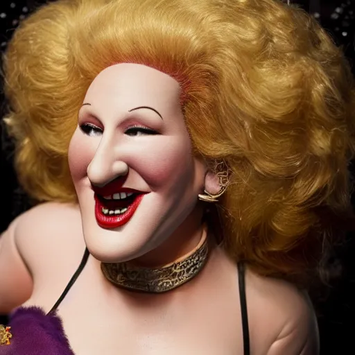 Image similar to animatronic Bette Midler, exposed mechanics, photo, Stan Winston studios, detailed, 4k