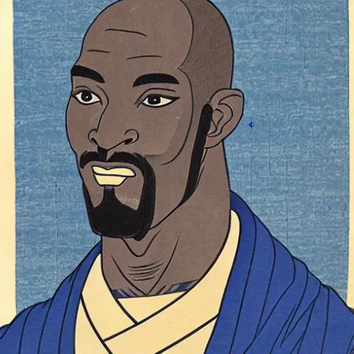 Image similar to ukiyo-e portrait of emperor kevin garnett